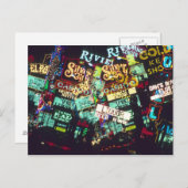 ダブルエクスポージャー、カジノシンボルや象徴、ラスベガス、 ポストカード (正面/裏面)
