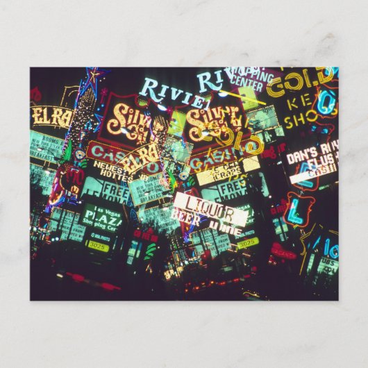 ダブルエクスポージャー、カジノシンボルや象徴、ラスベガス、 ポストカード (正面)