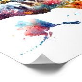 ダブルエクスポージャーUSAマップと動物ポスター ポスター (角)