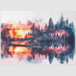 ダブルエクスポーズギターフォレストデコップティッシュ紙 薄葉紙