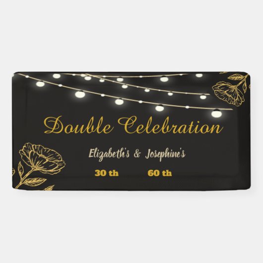 ダブルエレガントお祝い誕生日ソース 横断幕 (横)