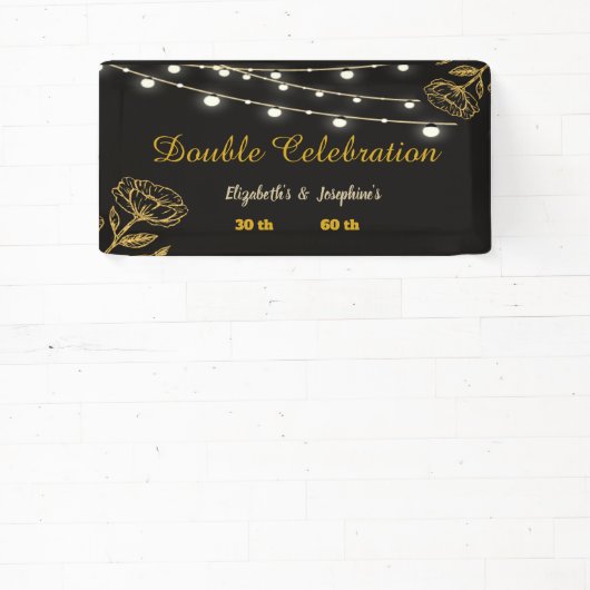 ダブルエレガントお祝い誕生日ソース 横断幕 (インサイチュ)