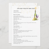 ダブルエレガントサイドメニューテンプレートワインチーズ 招待状 (正面/裏面)