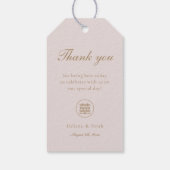 ダブルエレガントハピネスピンクモダンサンキュー ギフトタグ (裏面)