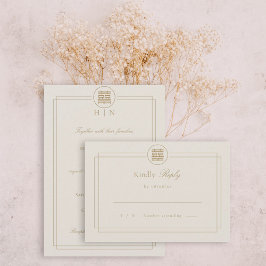 ダブルエレガントハピネスモダンシャンパン 出欠カード