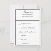 ダブルエレガントフレームウェディングRSVPカード 出欠カード (正面)