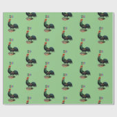 ダブルエンテンドレバーター大きなコケレルラッピング紙 ラッピングペーパー (フラット)