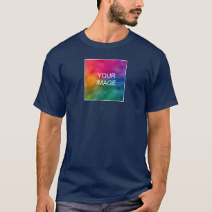 ダブルカスタマイズサイドネイビーブルー追加イメージメンズ Tシャツ