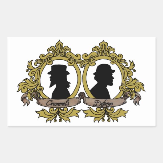 ダブルカメオステッカー 長方形シール (正面)