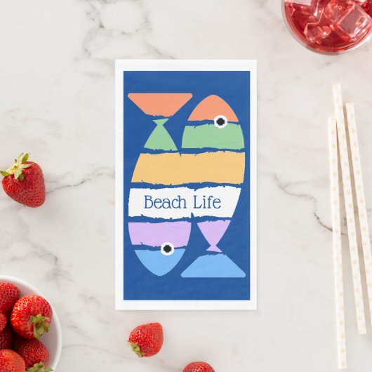 ダブルカラフルフィッシュゲストタオルナプキン (インサイチュ)