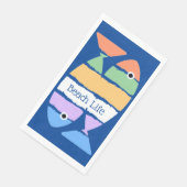 ダブルカラフルフィッシュゲストタオルナプキン (コーナー)