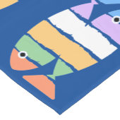 ダブルカラフルフィッシュデザインテーブルランナー ショートテーブルランナー (コーナー)