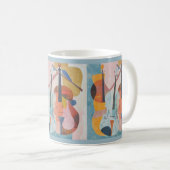 ダブルカラフルベース抽象芸術 コーヒーマグカップ (正面右)