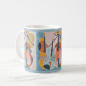 ダブルカラフルベース抽象芸術 コーヒーマグカップ (正面左)