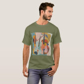 ダブルカラフルベース抽象芸術 Tシャツ (正面フル)