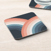 ダブルカラフルレトロスタイルレインボー コースター (左側)