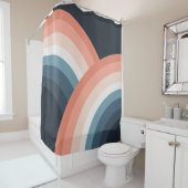 ダブルカラフルレトロスタイルレインボー シャワーカーテン (インサイチュ)