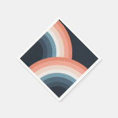 ダブルカラフルレトロスタイルレインボー スタンダードカクテルナプキン (角)