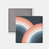 ダブルカラフルレトロスタイルレインボー マグネット (正面/裏面)