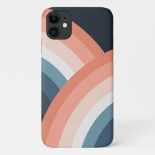 ダブルカラフルレトロスタイルレインボー iPhone 11 ケース