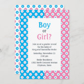 ダブルカラーの少年または少女のポルカドット性別リビール 招待状 (正面/裏面)