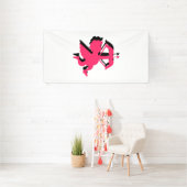 ダブルキューピッド バレンタインデー 4x8 ビニール 横断幕 (インサイチュ)