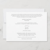 ダブルキンセニェラスペインのお洒落タイポグラフィ 招待状 (裏面)