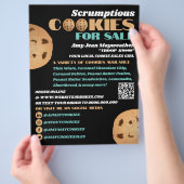 ダブルクッキーのロゴ、クッキーの販売資金調達 チラシ (手)