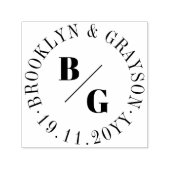 ダブルクラシックモノグラム&サークル名ミニマリスト セルフインキングスタンプ (デザイン)