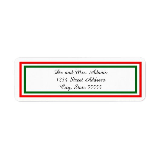 ダブルクリスマストリム – 差出人住所ラベル ラベル (正面)