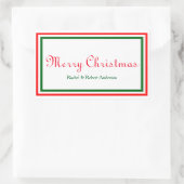 ダブルクリスマストリム – 長方形シール (バッグ)