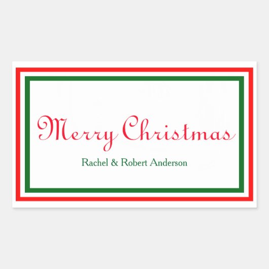 ダブルクリスマストリム – 長方形シール (正面)