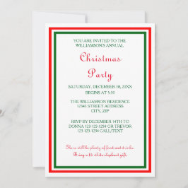 ダブルクリスマストリム–5x7クリスマスパーティー招待状 招待状