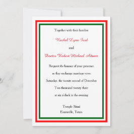 ダブルクリスマストリム–5x7結婚式招待状 招待状