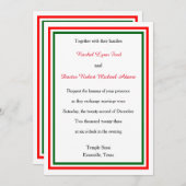 ダブルクリスマストリム–5x7結婚式招待状 招待状 (正面/裏面)