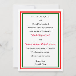 ダブルクリスマストリム–5x7結婚式招待状 招待状