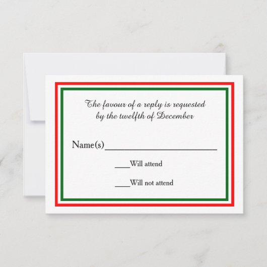 ダブルクリスマストリム – RSVPカード (正面)