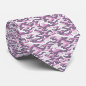 ダブルグレーとピンクの迷彩模様 ネクタイ (ロール)