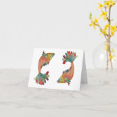 ダブルコイフィッシュ空白のグリーティングカード カード (黄色い花)