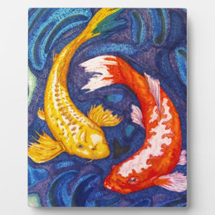 ダブルコイ魚 フォトプラーク
