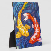 ダブルコイ魚 フォトプラーク (側面)