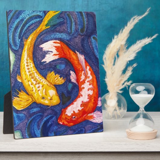 ダブルコイ魚 フォトプラーク (側面)