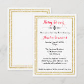 ダブルゴールドトリム - 3x5 ベビーシャワー招待状 招待状 (正面/裏面)