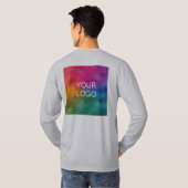 ダブルサイドアップロード追加ロゴデザインテンプレートメンズ Tシャツ (裏面フル)