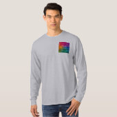 ダブルサイドアップロード追加ロゴデザインテンプレートメンズ Tシャツ (正面フル)