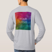 ダブルサイドアップロード追加ロゴデザインテンプレートメンズ Tシャツ (裏面)