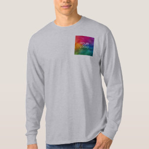 ダブルサイドアップロード追加ロゴデザインテンプレートメンズ Tシャツ