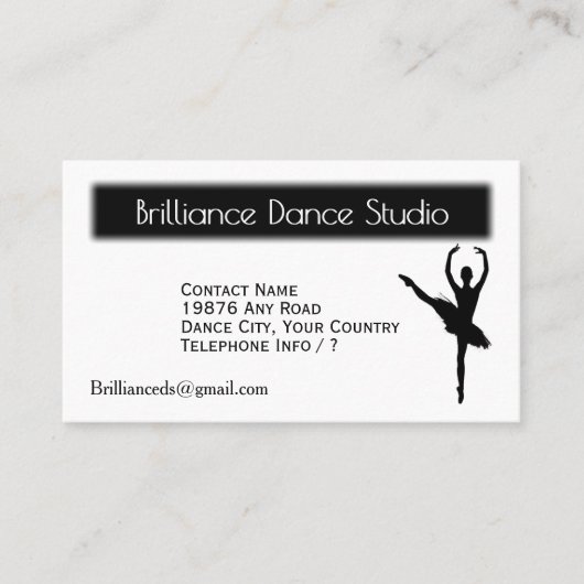 ダブルサイドバレエダンスビジネスカード 名刺 (正面)