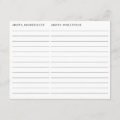 ダブルサイドブルーマルチニレシピブライダルシャワー エンクロージャーカード (裏面)