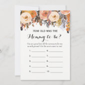 ダブルサイド秋の赤ちゃんシャワーゲーム 招待状 (正面)